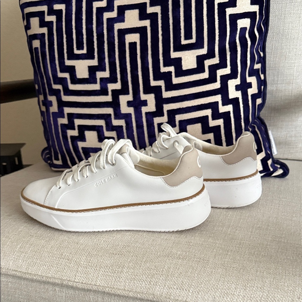 Cole Haan Women's White and Beige Sneakers